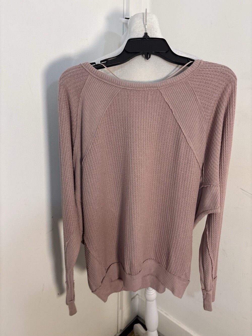 NWOT Free People Santa Clara Thermal Top size Medium Oversized Mauve - Picture 6 of 12